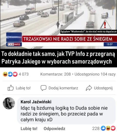 dudi-dudi - Trafny komentarz xD

#tvpinfo #tvpis #wiadomosci #bekazpisu ##!$%@? #czas...