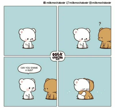 slepauliczka - Hug me plz (づ•﹏•)づ

#slepauliczka2 #milkmochabear #komiks #zwiazki #lo...