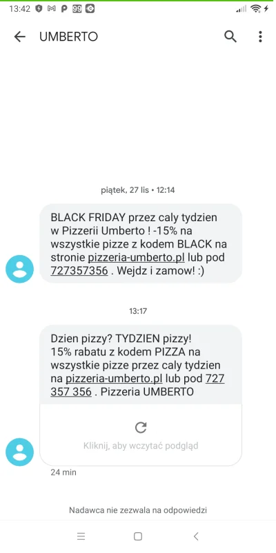 blackbird - #hej mirki z #rzeszow, czy ktos z Was dostaje tez spam sms'owy od pizzeri...