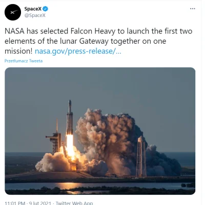 hart - Pierwsze dwa elementy Gateway polecą na Falconie Heavy :)
Koszt 331,8M $
Twi...