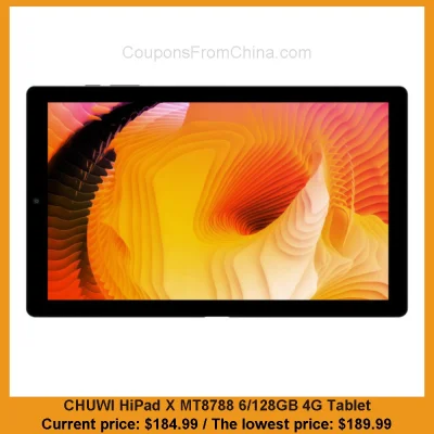 n_____S - CHUWI HiPad X MT8788 6/128GB 4G Tablet dostępny jest za $184.99 (najniższa:...