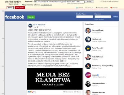 R187 - Dzisiaj rano Ruch Narodowy na FB wypowiedział się krytycznie o wolnych mediach...
