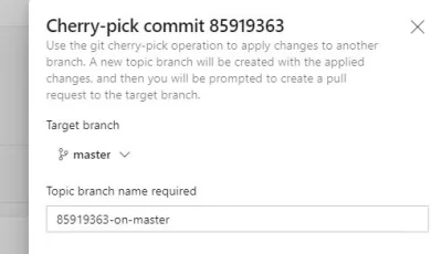 inrain88 - Jesli chcę wrzucic na brancha wybrany jeden commit (Azure DevOps), to użyć...