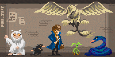 M.....r - #harrypotter #pixelart #gif #fantastycznezwierzeta