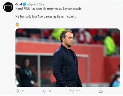 ajo48 - Hansi Flick jako trener Bayernu wygrał więcej pucharów, niż przegrał meczów (...