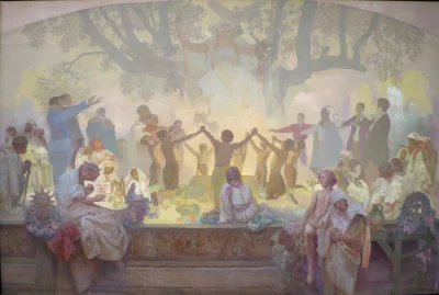 Anagama - Przysięga „Młodości” pod słowiańską lipą - Alfons Mucha
18 obraz z cyklu "...