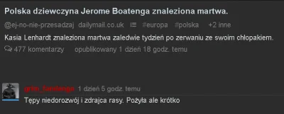 KasztanowyKon - @nobrain: podoba Ci się, że #!$%@? rasista sam tworzy konto na twitte...