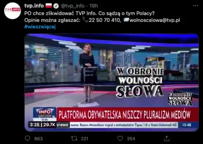 i.....h - TVP w obronie wolności słowa zaprasza do zostawiania opinii pod numer telef...