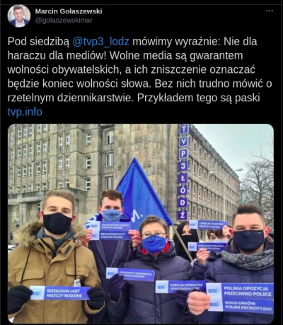cyanoone - Działacze #nowoczesna w Łodzi protestowali z paskami TVPiS. Forma dość cie...
