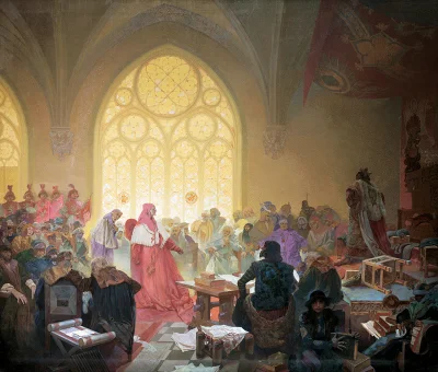 Anagama - Jerzy z Podiebradów, król obu narodów - Alfons Mucha
13 obraz z cyklu "Epo...