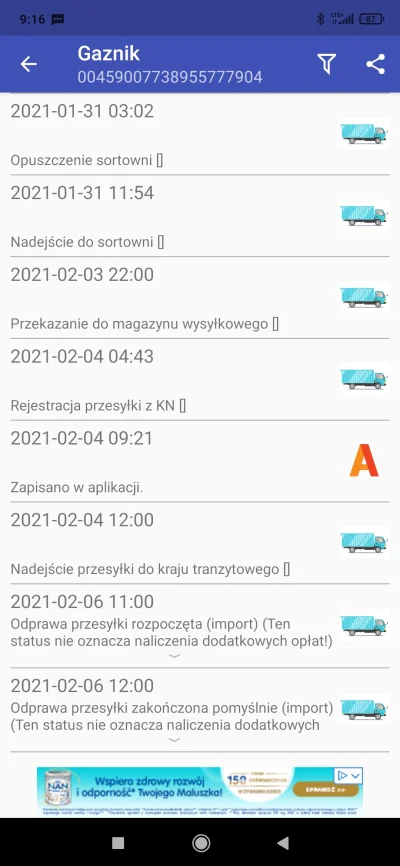 leszek-bieda - Witam ja też czekam na paczkę ponad tydzień jest w Belgii i dalej nic....