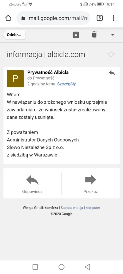 Mikiedbp - Napisałem do albikli 22 stycznia by usunęli moje konto, widać po prawie mi...