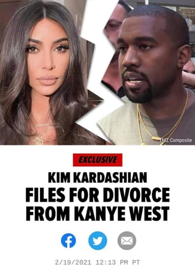 janushek - > Kim Kardashian has filed to divorce Kanye West after 7 years of marriage...