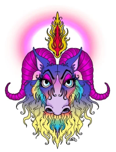 Tu-mleko - Hej, narysowałam Baphometa w wersji drag :D