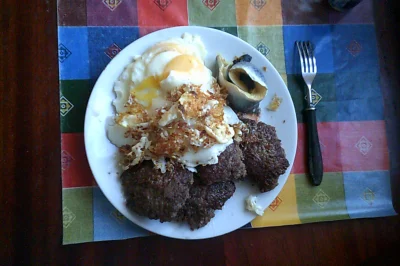 anonymous_derp - Dzisiejsze śniadanie: Smażone kotlety wołowe, sześć jajek sadzonych,...