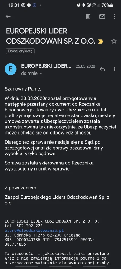 astorino - Firma która zajmuje sie sprawą i jej prawnik stwierdził....
Kwota o którą...