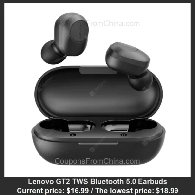 n_____S - Lenovo GT2 TWS Bluetooth 5.0 Earbuds dostępny jest za $16.99 (najniższa: $1...