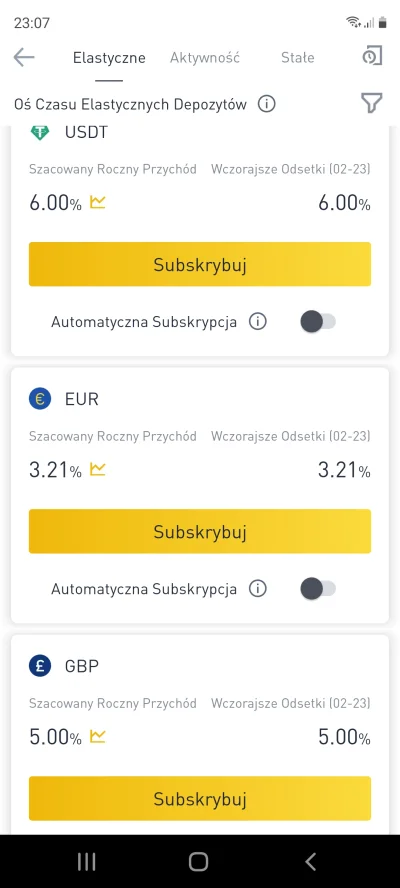 Instynkt - @FreakyYak: na binance depozyty w euro są oprocentowane bodajże na 3,5% a ...