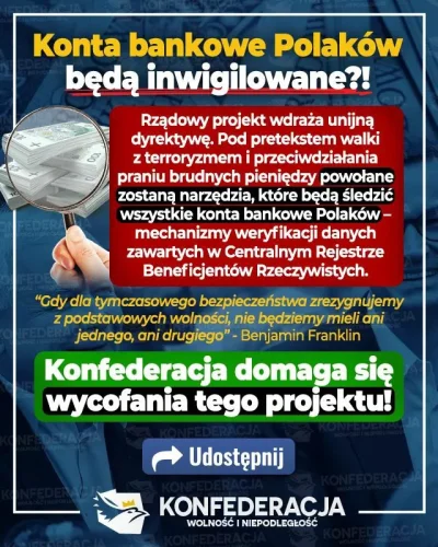 Brakus - UWAGA❗Nadchodzi inwigilacja kont bankowych Polaków!

Na trwającym posiedzeni...