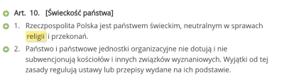 Aroneu - @Danicen: w konstytucji gwarancji świeckiego państwa nie ma z tego co kojarz...