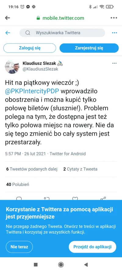Cymerek - W PKP nic nie dziwi

https://mobile.twitter.com/KlaudiuszSlezak/status/1365...