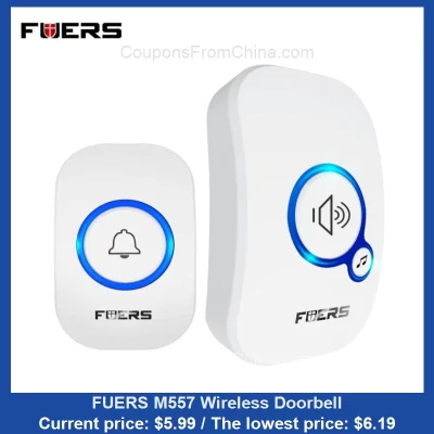 n_____S - FUERS M557 Wireless Doorbell dostępny jest za $5.99 (najniższa: $6.19)
Lin...