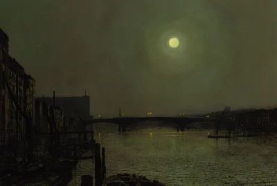 Hoverion - John Atkinson Grimshaw 1836-1893
View of Southwark Bridge at Night, olej ...