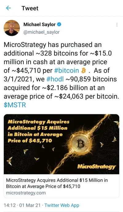wciesiel - #saylor i #microstrategy nie biorą jeńców. Na swoich #bitcoin kupionych za...