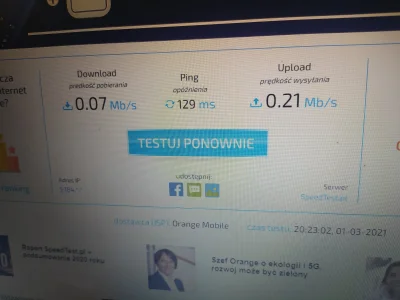 bania656 - Mam internet mobilny z Orange. Jak włożę kartę do telefonu prędkość dochod...