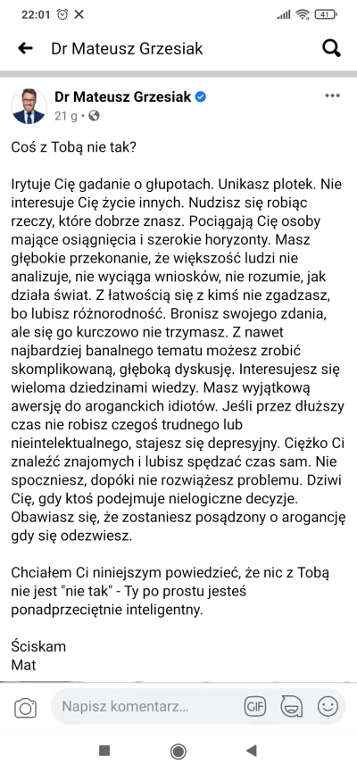 SiEs - Jeśli to Twoje cechy to jesteś ponadprzeciętną #!$%@?ą xD w komentarzach nagle...