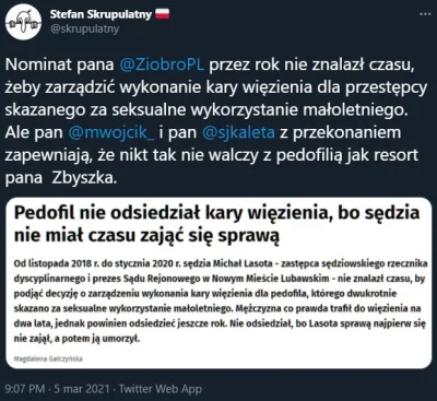 FlasH - Ludzie Ziobry chronią pedofilów
https://twitter.com/skrupulatny/status/13679...