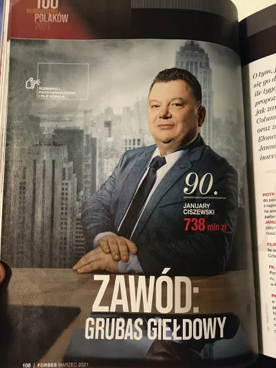 affairz - witam serdecznie.
polecam lekturę dzisiejszego magazynu FORBES w którym to...