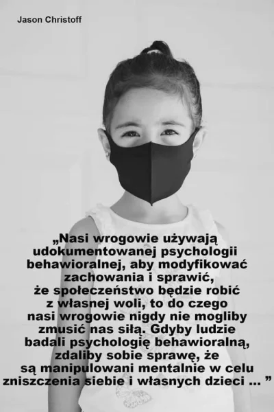 wojna - Tak dla przemyślenia...

Maseczki nie służą hamowaniu rozprzestrzeniania się ...