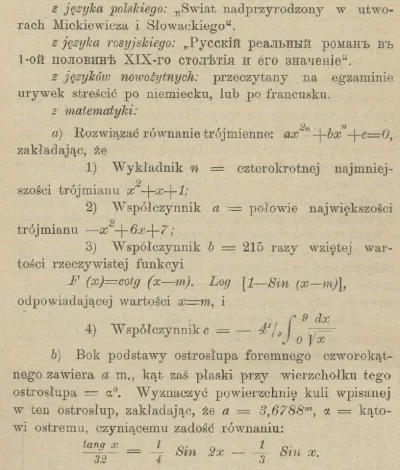 vivianka - Matura z #matematyka z bodajże 1906 r.
#matura 
Myślę, że mało kto po stud...