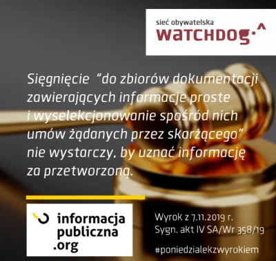 WatchdogPolska - Czy skany faktur i umów związanych z obsługa prawną organu są inform...