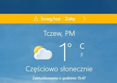 ikov - #windows10 pokazał mi prognozę pogody w #tczew - żółty śnieg dobrze nie wróży....