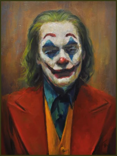 pytlowany - Joker, olej, płótno 30x40cm
mal. Damian Gierlach

#malarstwo #portret ...