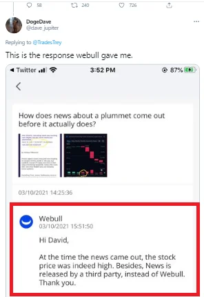 Heisenberg98 - WeBull potwierdza, że artykuł o spadkach GME pojawił się przed spadkam...