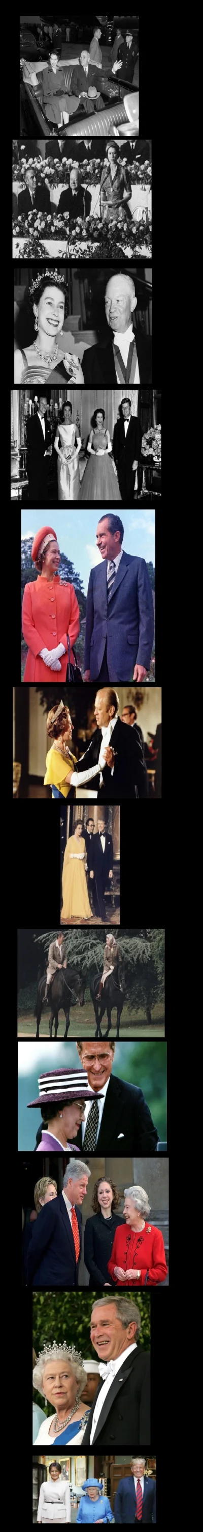 kleopatrixx - Królowa Elżbieta II na zdjęciach z 12 Prezydentami USA.
(w komentarzu ...