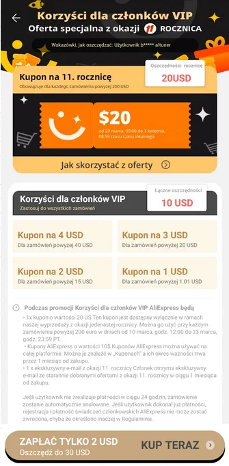 AliPaczka - Podobno ma być też nowość na urodziny aliexpress w kwietniu, kupony VIP d...