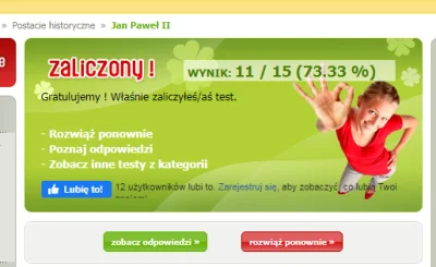 Sandrinia - Test wiedzy o JP2, pochwalcie się wynikami xd
http://testwiedzy.pl/game/...