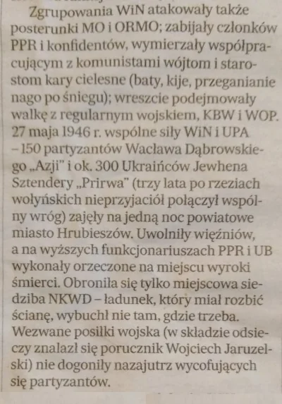 spere - artykuł sprzed tygodnia upamiętniający walkę żołnierzy wyklętych po wojnie: