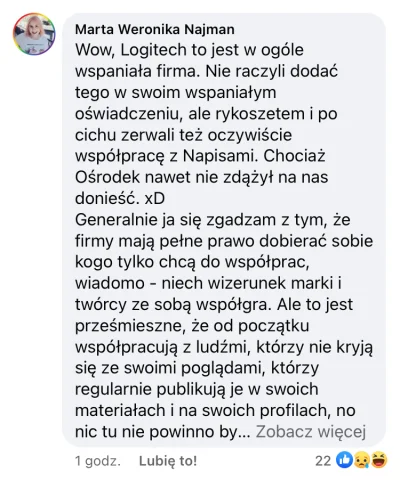 tomaszek1161 - Logitech zerwał również współpracę z Napisami Końcowymi- podcastem, kt...