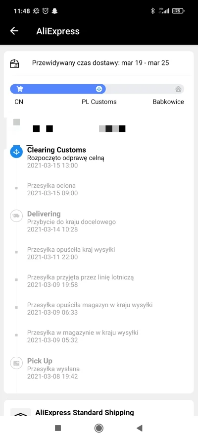 andrzejlog - #aliexpress ile czasu to może trwać ? Już 3 dni na odprawie to chyba spo...