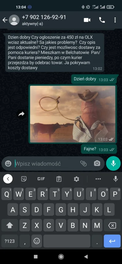 M.....k - Chyba jednak naprawdę chcial to kupić :(
#whatsapp #olx #oszukujo