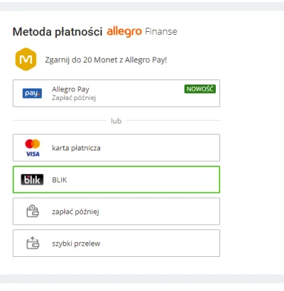 LostHighway - #allegro #pytanie Dlaczego nie mogę zmienić płatności na inną z blika?