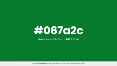 mk27x - Kolor heksadecymalny na dziś:

 #067a2c La Salle Green Hex Color - na stron...