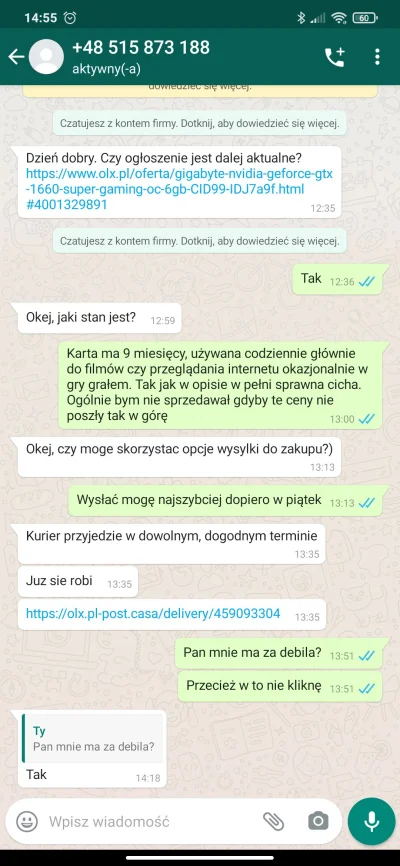 Kurfelagus - Ostatnio za każdym razem jak próbuję coś sprzedać na olx to trafia się k...