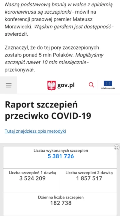 zagu - Premier wprost kłamie na konferencji prasowej o liczbie zaszczepionych Polaków...