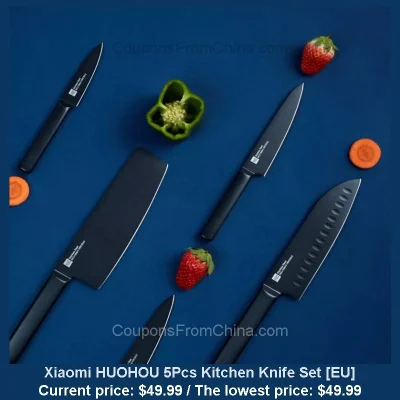 n____S - Xiaomi HUOHOU 5Pcs Kitchen Knife Set [EU] dostępny jest za $49.99 (najniższa...
